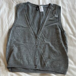 H&M Light Gray V-Neck Top